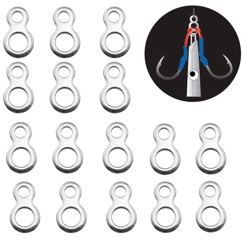 Fishing Equipment Cheap - 10-50Pcs Aço Inoxidável Pesca Sólida Anel