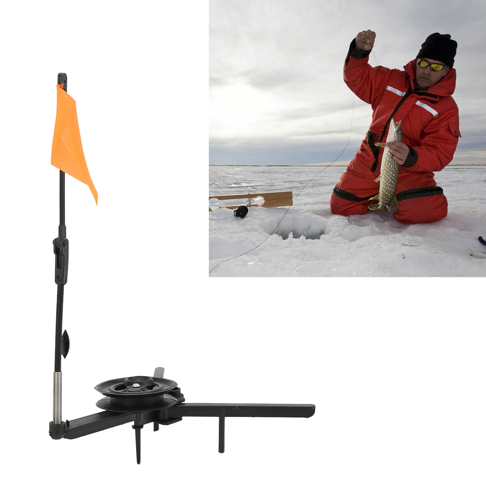 Vara de pesca no gelo dobrável - Ice Fishing Tip Up avaliação e preço